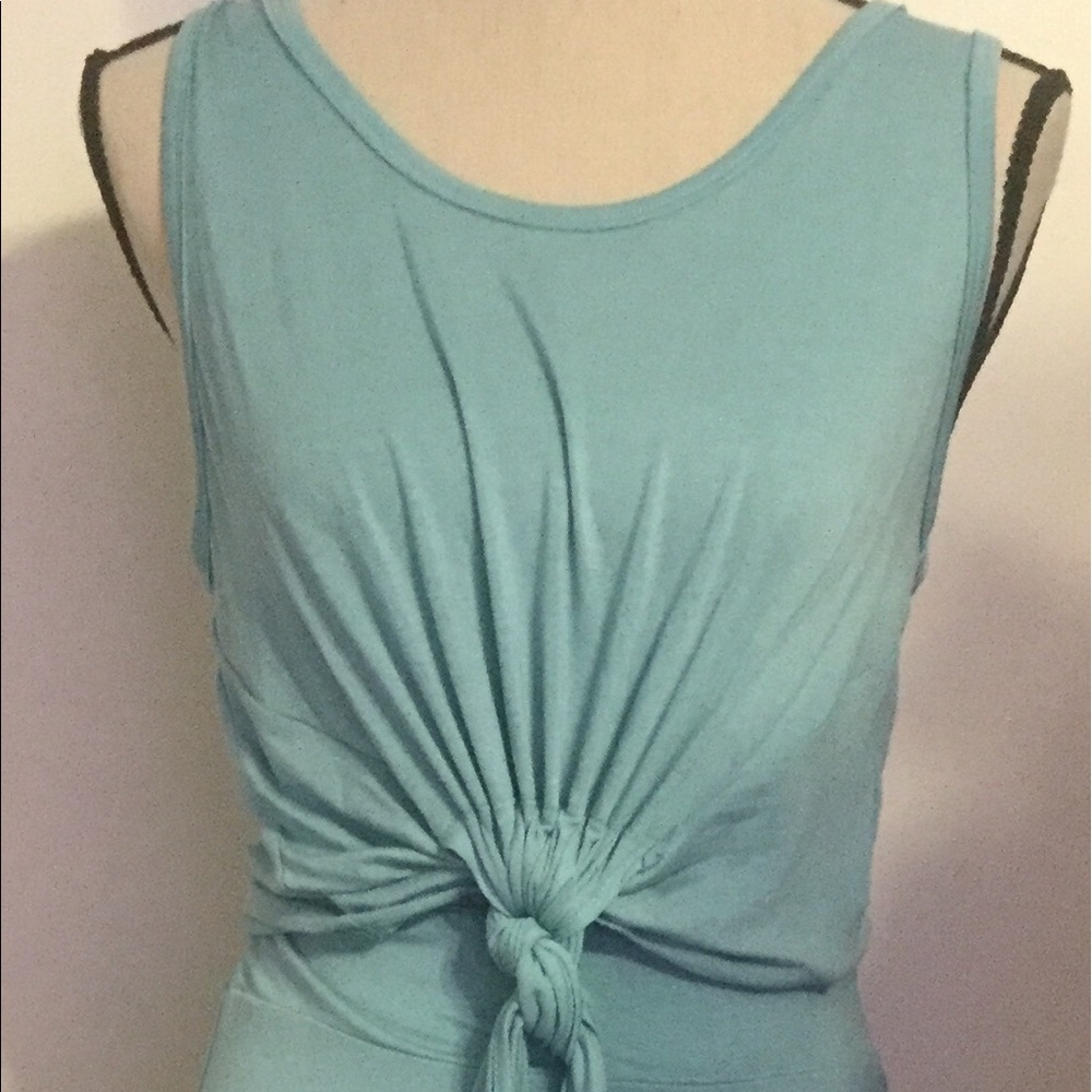 AQUA BLUE KNOTTED TOP & SKIRT SET - Picture 6 of 8